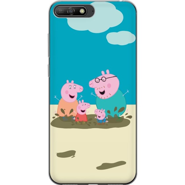 Huawei Y6 (2018) Genomskinligt Skal Greta Gris Familjen George