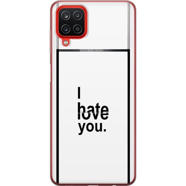 Kompatibelt Mobildeksel til Samsung Galaxy A12 I Hate Love You hvit