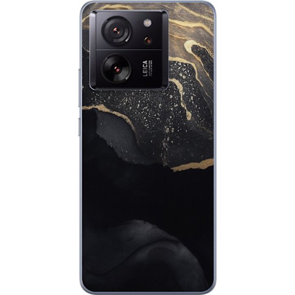 Xiaomi 13T Gennemsigtig cover Sort guld abstrakt