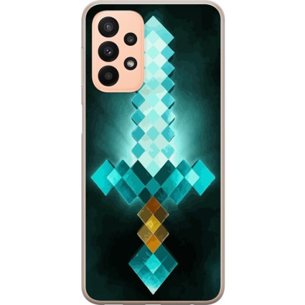 Samsung Galaxy A23 Gjennomsiktig deksel Minecraft sverd