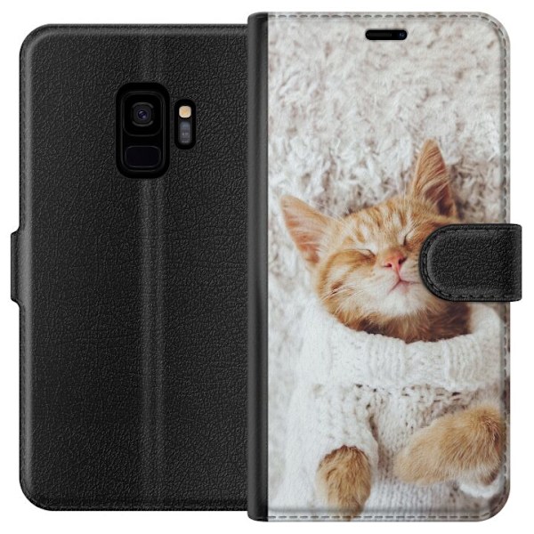 Samsung Galaxy S9 Lompakkokotelo Kitten Neule