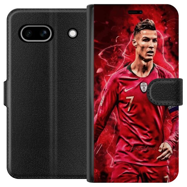 Google Pixel 7a Plånboksfodral Ronaldo Skills – CR7 Design för Äkta Supporters