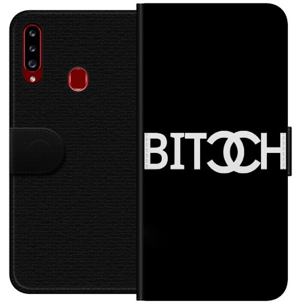 Samsung Galaxy A20s Tegnebogsetui Bitch Chanel Inspireret Streetstyle Mode Tekstmotiv Trend Ikonisk Stil Urban Design