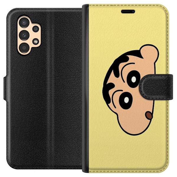 Samsung Galaxy A13 Plånboksfodral Peeking Shinchan