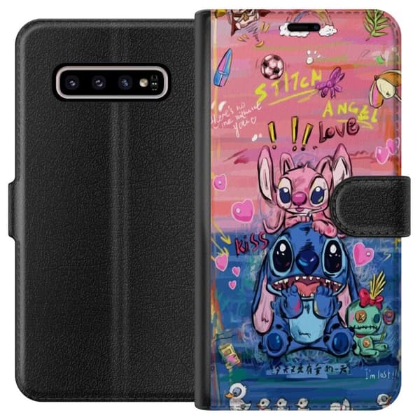 Kompatibelt Lommeboketui til Samsung Galaxy S10+ Stitch kunst