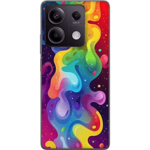 Xiaomi Redmi Note 13 Pro Läpinäkyvä kuori Väriläiskä Abstrakti Taide Suunnittelu Värikäs Kuvio Moderni Suosittu Seinätaito Graafinen Trendi