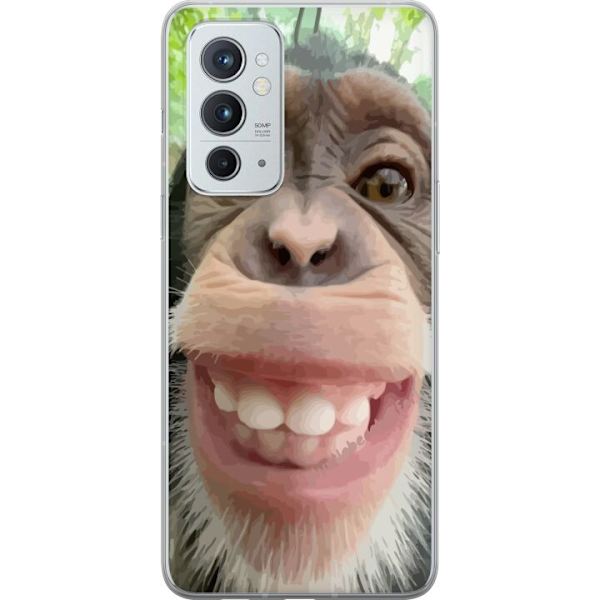 OnePlus 9RT 5G Läpinäkyvä kuori Simpanssi Selfie Rauhallinen Graafinen Suunnittelu Apinan Aihe Suosittu Urban Art Tyyli