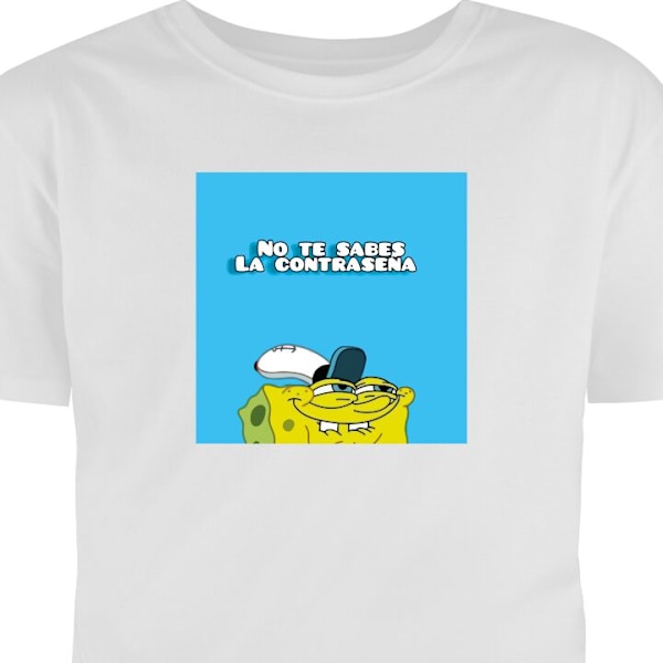 T-shirt til Voksen | Klassisk Voksen T-shirt SvampBob Firkant hvid S