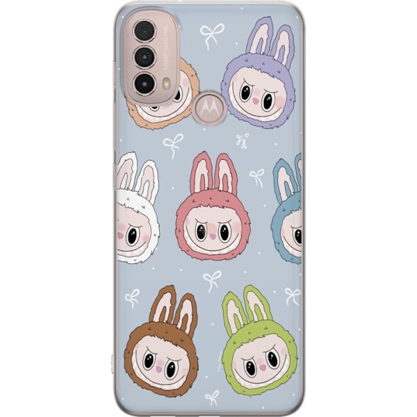 Motorola Moto E40 Läpinäkyvä kuori Pastel Labubu