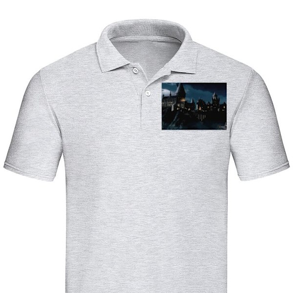 Poloshirt til Voksen | Elegant Poloshirt Harry Potter Grå Stor