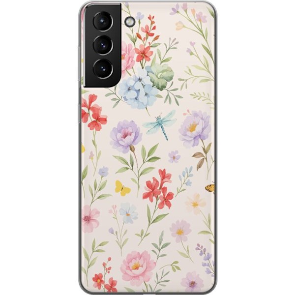 Samsung Galaxy S21+ 5G Genomskinligt Skal Blommor