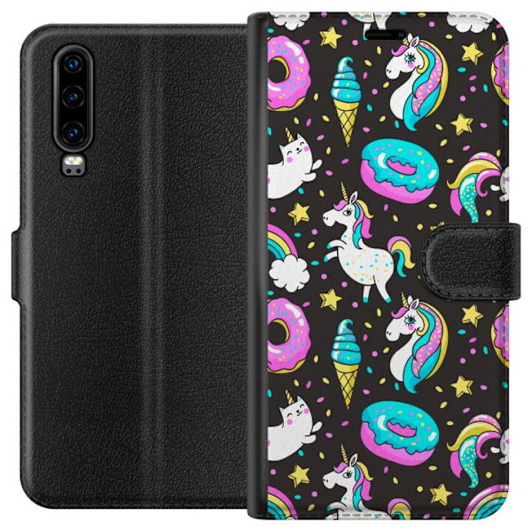 Huawei P30 Tegnebogsetui Unicorn
