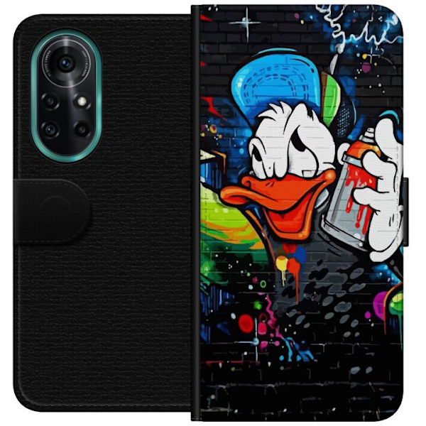 Huawei nova 8 Pro Plånboksfodral Kalle Anka Graffiti Disney Design Roligt Barn Motiv Färg Grafisk Populär Serie Ikonisk Disneyfigur
