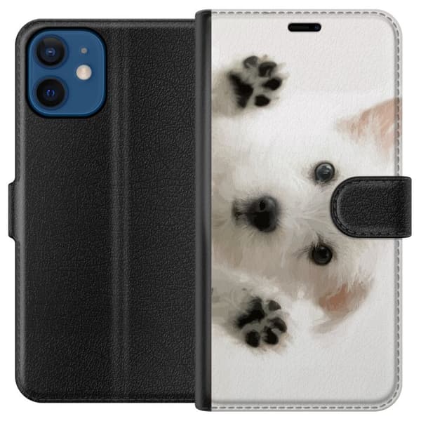 Kompatibel Tegnebogsetui til Apple iPhone 12 mini Hund