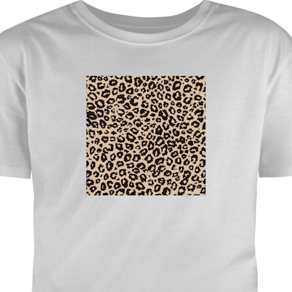 Barn-T-shirt | Bekväm T-shirt för Barn Leopard Mönster grå 3-4 År