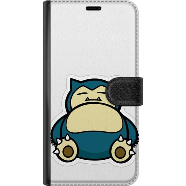 Kompatibel Tegnebogsetui til Apple iPhone 17 Sovende Snorlax i blå og beige, charmerende tegnet Pokémonmotiv blå