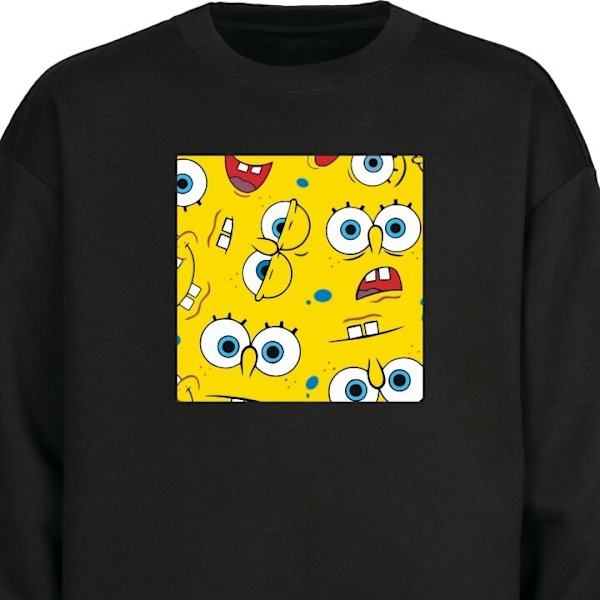 Sweatshirt for Voksen | Klassisk Collegegenser Svampbob Firkan svart XL