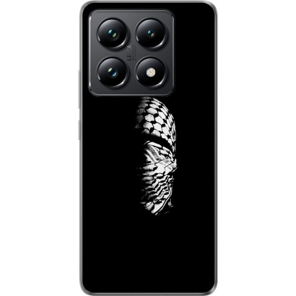 Xiaomi 14T Pro Gennemsigtig cover Keffiyeh-mønster - klassisk sort-hvid palæstinensisk tørklæde med kulturel betydning