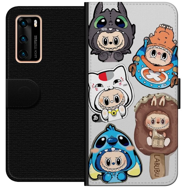 Huawei P40 Lompakkokotelo Labubu hahmokokoelma - Pop Mart Labu