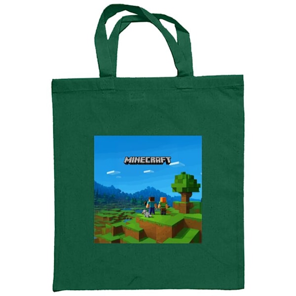 Tygpåse | Hållbar Shoppingväska i Tyg Minecraft Key Art Mörkgrön one size