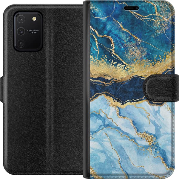 Kompatibel Tegnebogsetui til Samsung Galaxy S10 Lite Blå marmorgrafik blå