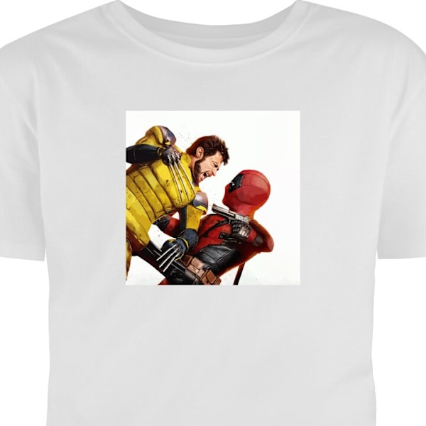 T-shirt til Voksen | Klassisk Voksen T-shirt Deadpool & Wolver hvid XXL