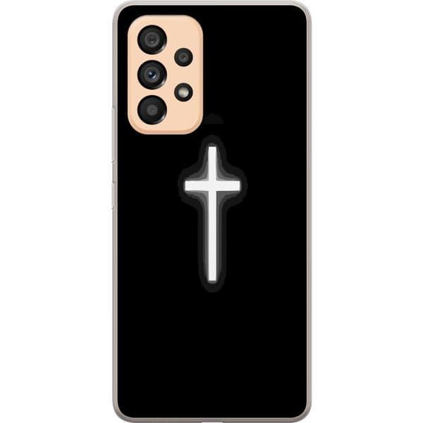 Kompatibel Mobilcover til Samsung Galaxy A53 5G Lysande vitt kors sort