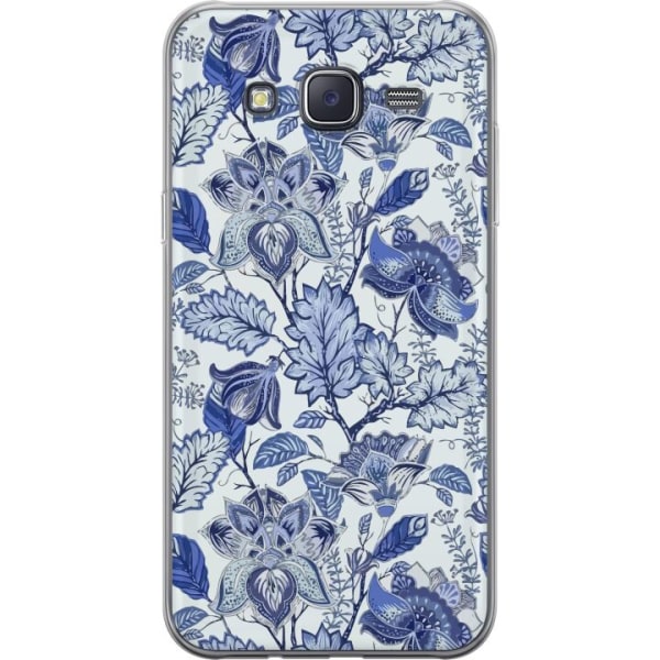 Samsung Galaxy J5 Gennemsigtig cover Blomster Blå...