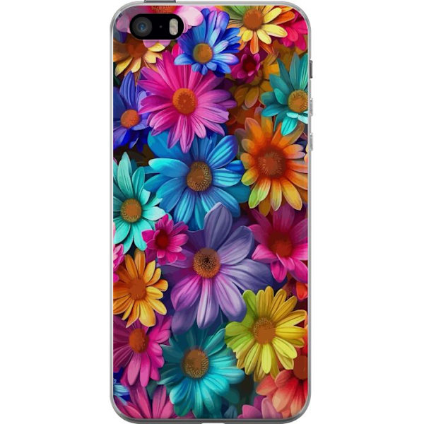 Apple iPhone 5s Läpinäkyvä kuori Gerbera Kukat Värikäs Koriste Kukka Motiivi Suosittu Kotisisustus Väririkas Seinätaide Suunnittelu