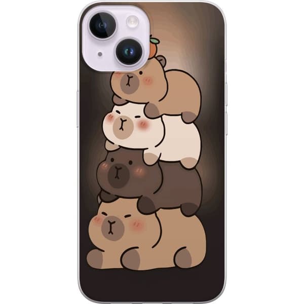 Kompatibelt Mobildeksel til Apple iPhone 14 Capybara Kawaii Søt Dyrefigur