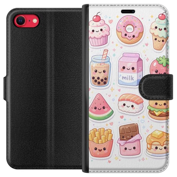 Kompatibelt Plånboksfodral till Apple iPhone SE (2020) pixelmonster grön