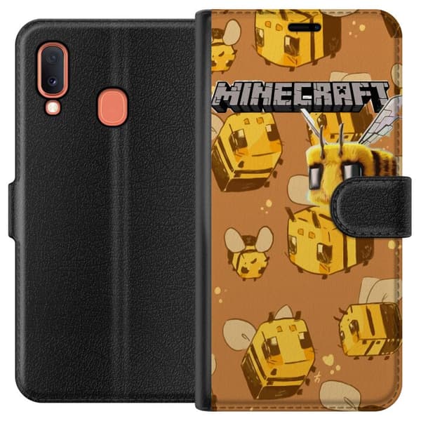 Kompatibelt Plånboksfodral till Samsung Galaxy A20e Minecraft Bi