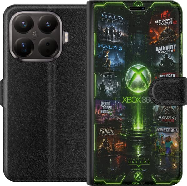 Kompatibelt Lommeboketui til Xiaomi 15 Grönt spelcollage grønn