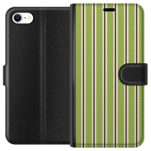 Kompatibelt Plånboksfodral till Apple iPhone 6 Matcha Stripe grön