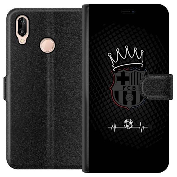 Huawei P20 lite Lompakkokotelo FC Barcelona Emblem Jalkapalloaihe Sininen Punainen Seuramerkki Katalonia La Liga Fanit Suosittu Ikoninen