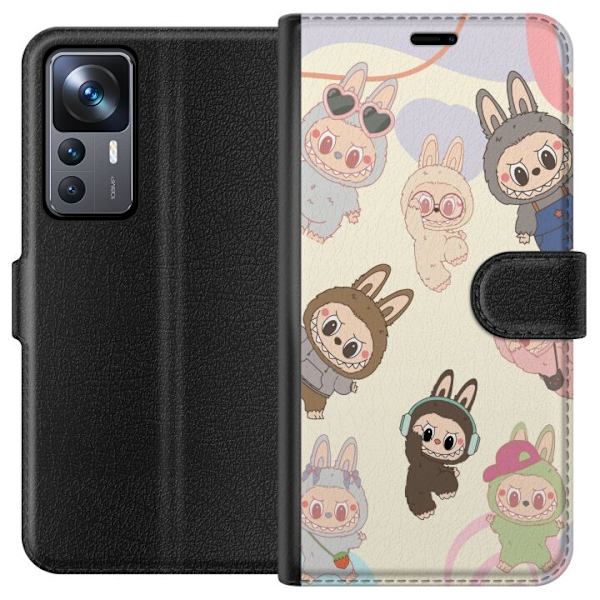 Xiaomi 12T Tegnebogsetui Labubu Pop Mart Samling Motiv Figur Samling Design Populært Art Toy Pop Mart Kreativ Grafisk