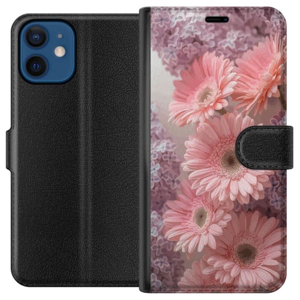 Kompatibelt Plånboksfodral till Apple iPhone 12 Rosa Blommor Mönster Flower Design