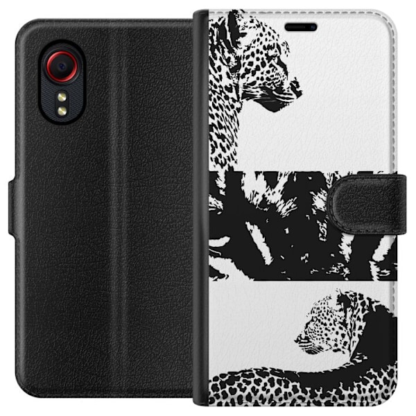 Samsung Galaxy Xcover 5 Tegnebogsetui Leopard Faces