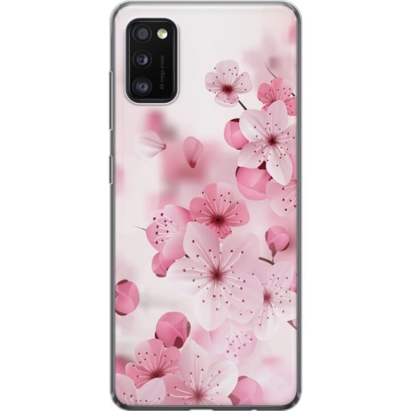 Samsung Galaxy A41 Läpinäkyvä kuori Kirsikankukka