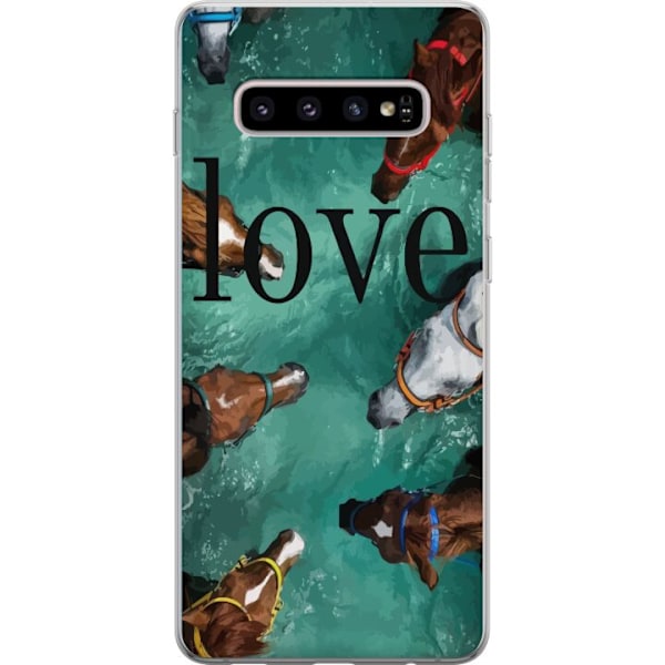 Samsung Galaxy S10+ Gennemsigtig cover Heste Elsker