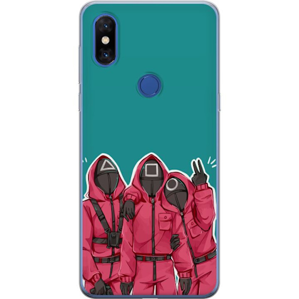 Xiaomi Mi Mix 3 Läpinäkyvä kuori Squid Game Hahmot Graafinen Suunnittelu Sarjakuvasarjan Hahmot Suosittu TV-Teema Aasialainen Tyyli Jännittävä T