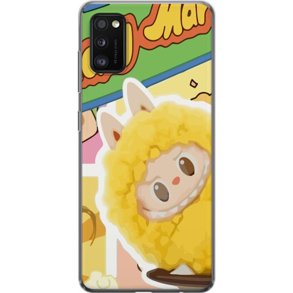 Samsung Galaxy A41 Genomskinligt Skal Labubu Wacky Mart Pop Mart Serie Samlarfigur Söt Design Populärt Motiv Figurserie Kreativ Art Toy