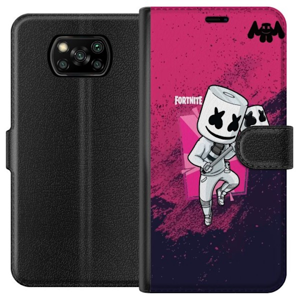 Xiaomi Poco X3 NFC Lompakkokotelo Marshmello Fortnite Skin Emo