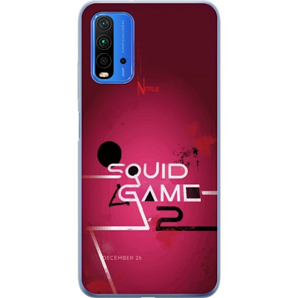 Xiaomi Redmi 9T Gennemsigtig cover Squid Game 2 - Rød