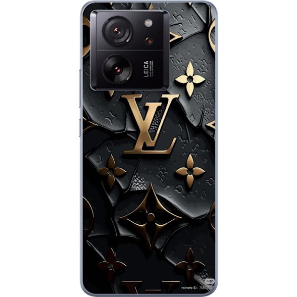Xiaomi 13T Pro Gennemsigtig cover Louis Vuitton Mørk Tilstand Design Sort Luksus Stil Mode Populær Grafisk Mønster Modeikon Luksusmærke