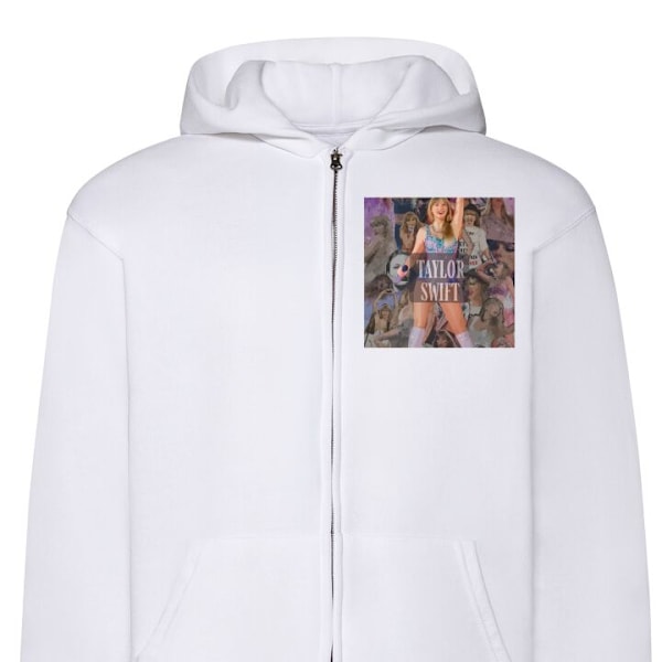 Zip-Hoodie | Hættetrøje med Lynlås til Voksne Taylor Swift hvid XL