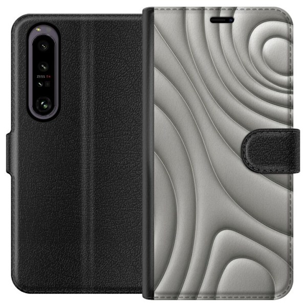Sony Xperia 1 IV Lompakkokotelo Hopea-aallot