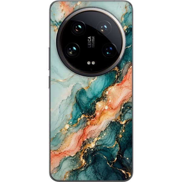 Kompatibelt Mobildeksel til Xiaomi 14 Ultra Korallmarmor turkis