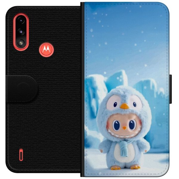 Motorola Moto E7 Power Tegnebogsetui sort ridder fortnite