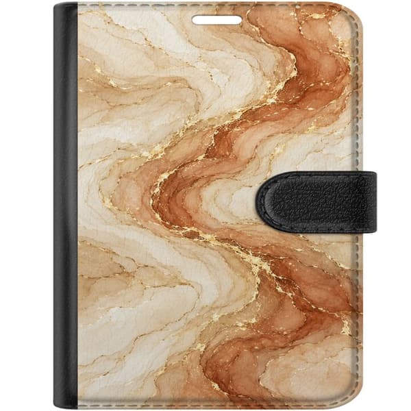 Kompatibelt Plånboksfodral till Apple iPhone Duo Sandmarmor beige